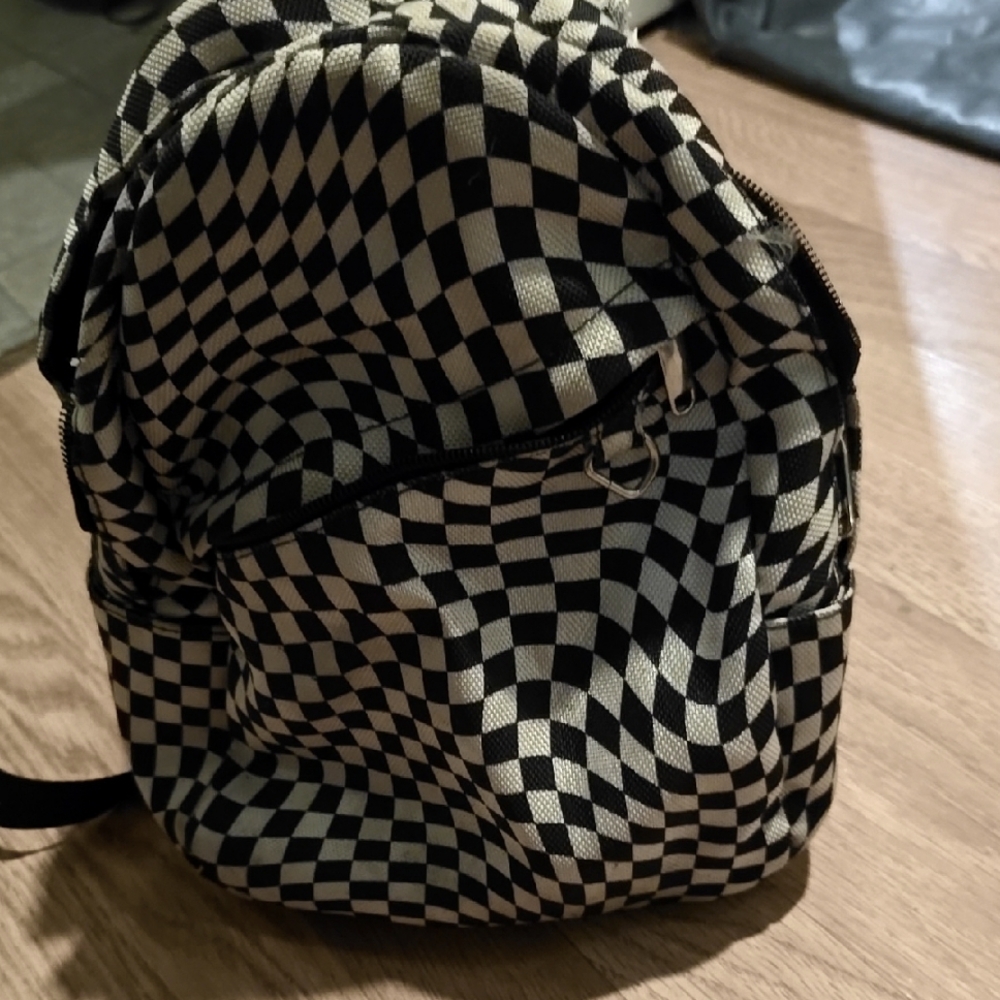 Checkered Black and White Men's Backpack